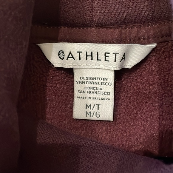 Athleta Cozy Karma Funnel Neck Sweatshirt Dress Purple/Spiced Cabernet Sz.M Tall - Picture 14 of 16